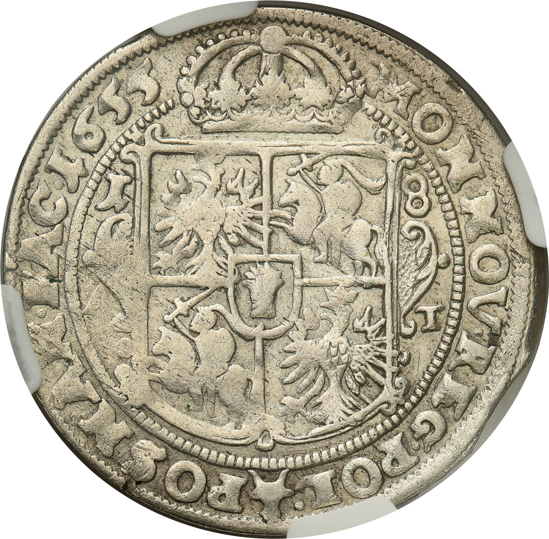 Jan II Kazimierz. Ort (18 groszy) 1655, Poznań NGC XF45 - rzadszy rocznik